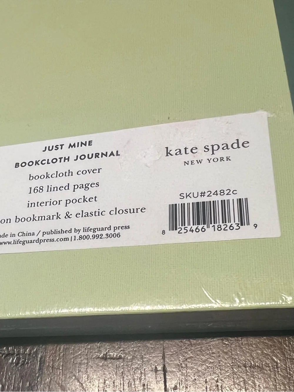 Kate Spade New York Sage Green Just Mine Bookcloth C Monogram Journal